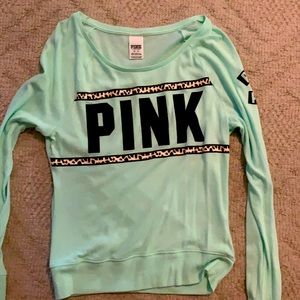 PINK lightweight, mint green top. Long sleeve.